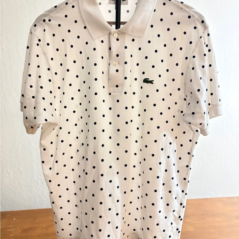 Lacoste Polo with navy blue Dots - Picture 2 of 5